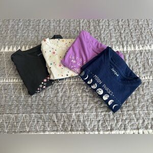 EUC Bundle of 4 Cat & Jack Kids Long Sleeves Graphic Tees, Size M (7/8) - Girls
